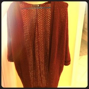 Maroon fluffy Cardigan